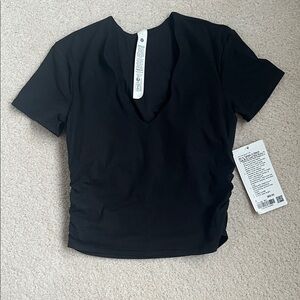 lululemon athletica Black Short Sleeve V-Neck Top